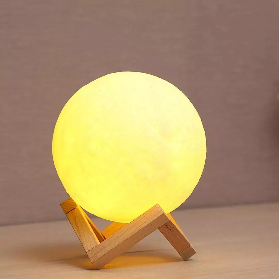 Difusor Lampara Humidificadora Luna 3d + Esencia - Blanco