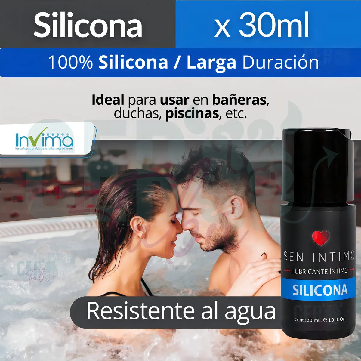 Lubricante Sen Intimo De Silicon Underwater 30ml Con Invima