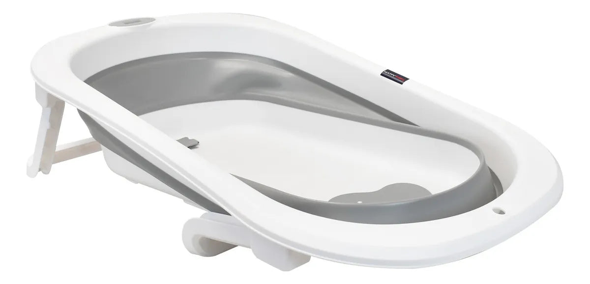 Bañera Plegable Con Soporte Y Cojín Stand Happy Baby Color Gris