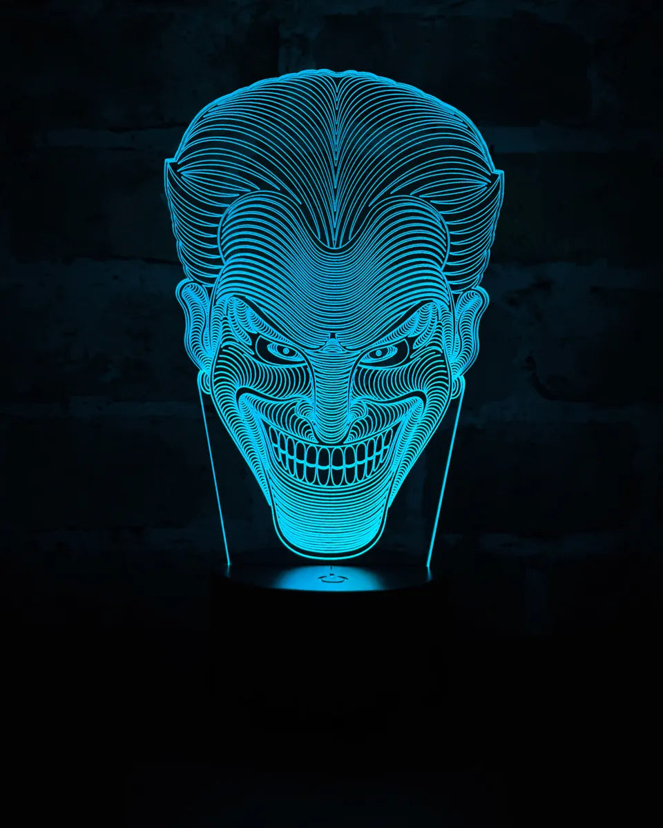 Lámpara De Noche Led Joker Guasón Batman Dc Regalo Holograma - Negro