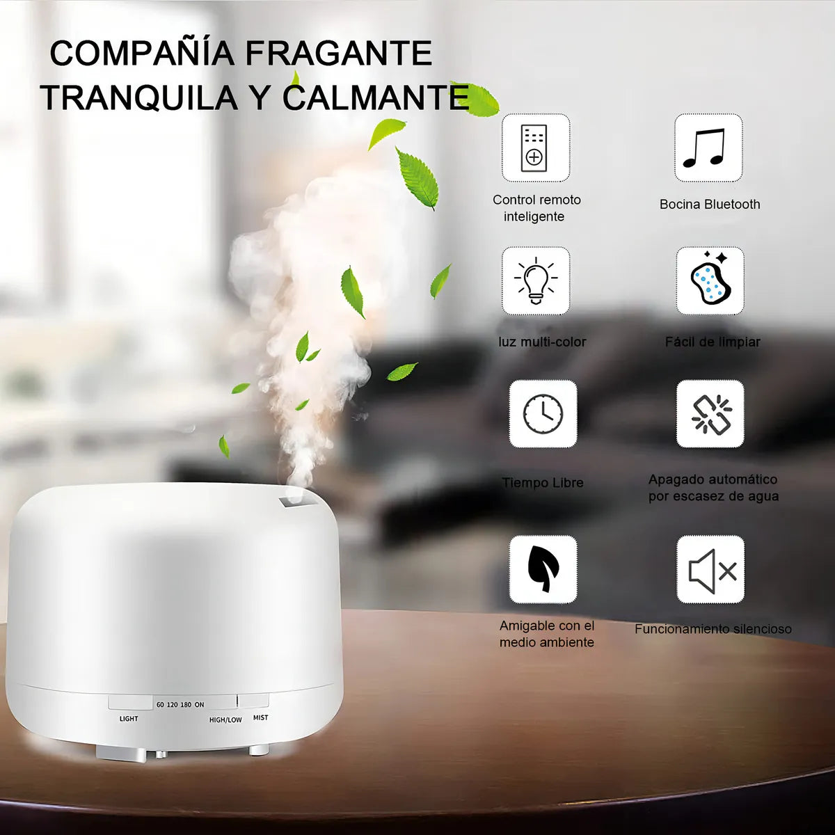 Humidificador Difusor Aromatizador Ultrasónico Banna BT-HUM-500 con voltaje de verde