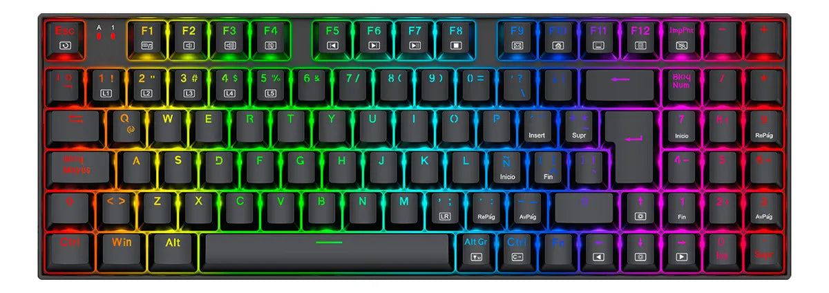 Teclado Gamer Redragon Ziggs K669-rgb Alámbrico, Español, Negro, Red Switch