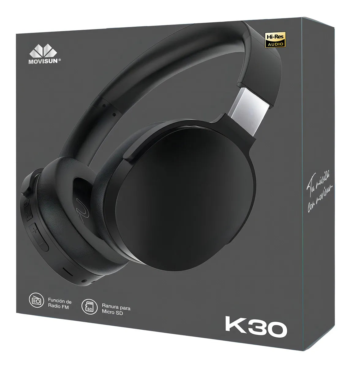 Audífonos Bluetooth Movisun K30 Balaca/diadema 22 Horas Color Negro