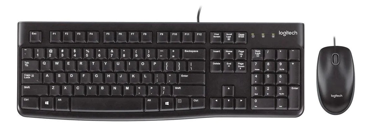 Combo de teclado y mouse Logitech MK120 color negro