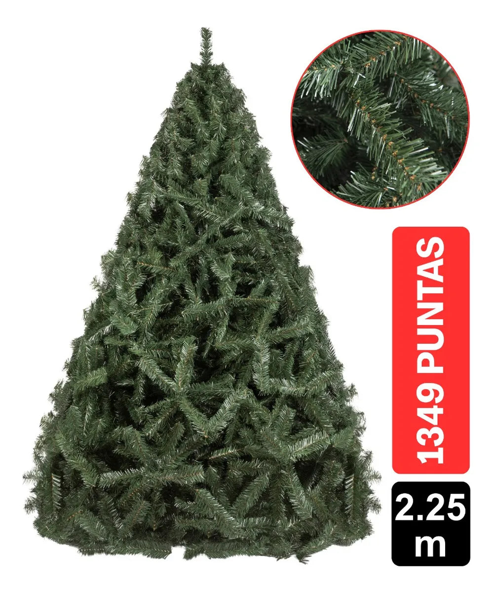 Arbol De Navidad Escoces 2.25m 1349 Puntas Gio Home Pino Navideño Look Natural Base Metalica Artificial Para Decoracion Con Bolas Adornos Extension Cintas Bombillos Botas Campanas Luces Estrella Noel