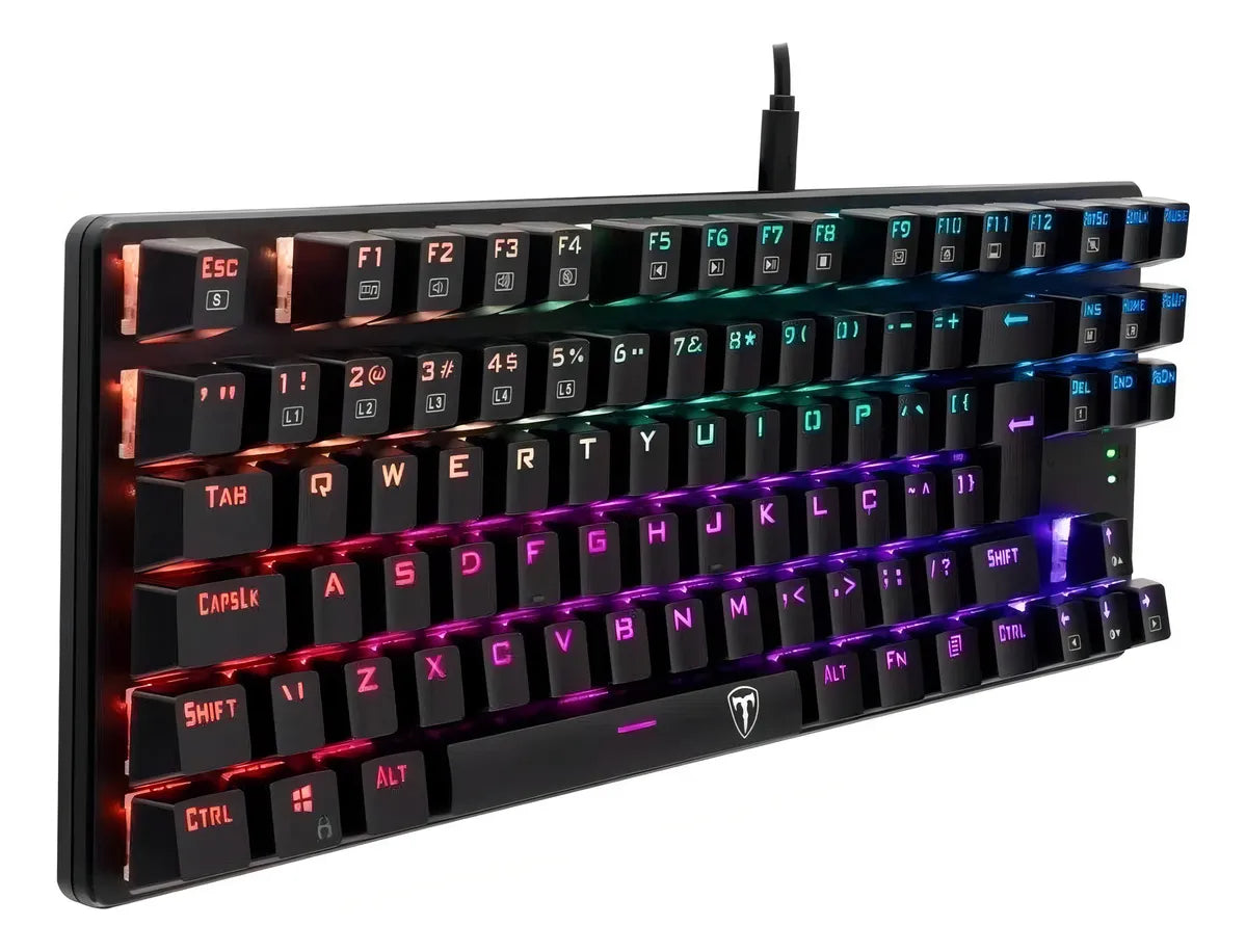 Teclado T-Dagger Bora QWERTY T-Dagger Red español color negro con luz RGB