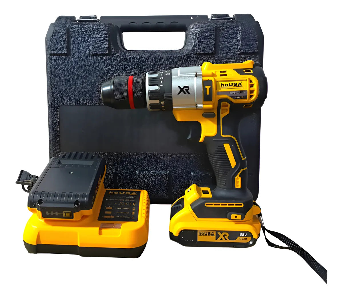 Taladro Inalambrico De 68v Poderoso Eficaz Tipo Industrial - Amarillo - 50/60