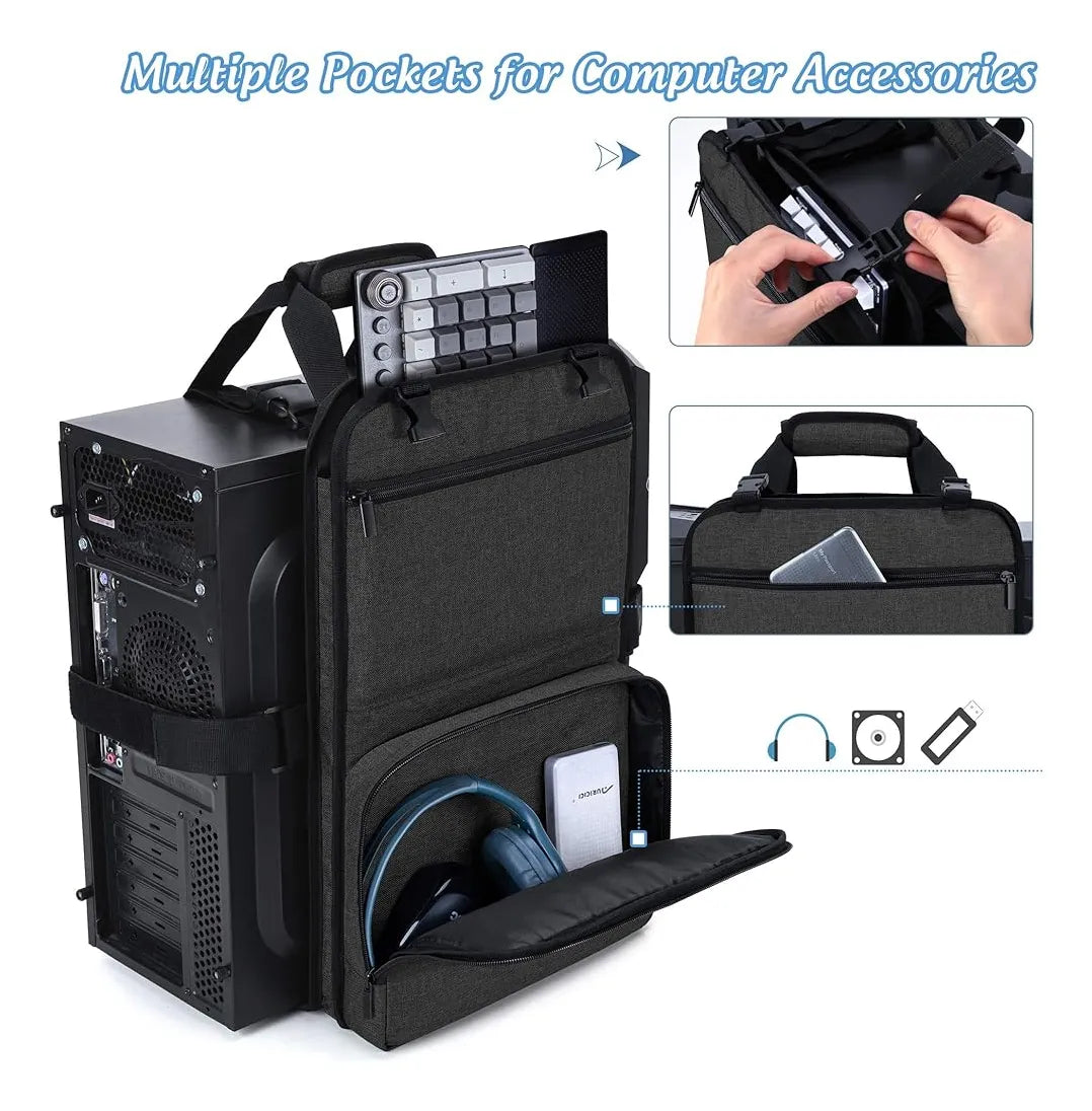 Trunab Pc Tower Correa De Transporte Con Asa, Soporte De Cin Black-1