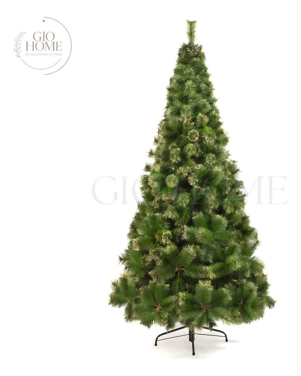 Arbol De Navidad Noruega 2.25m 592 Puntas Gio Home Pino Navideño Look Natural Base Metalica Artificial Para Decoracion Con Bolas Adornos Extensiones Cintas Bombillos Botas Campanas Luces Estrella Noel