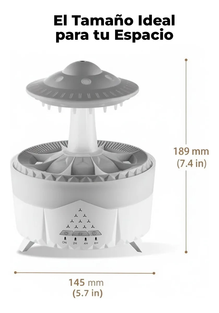 Humidificador Difusor Lluvia Con Control Remoto 350 Ml - Blanco