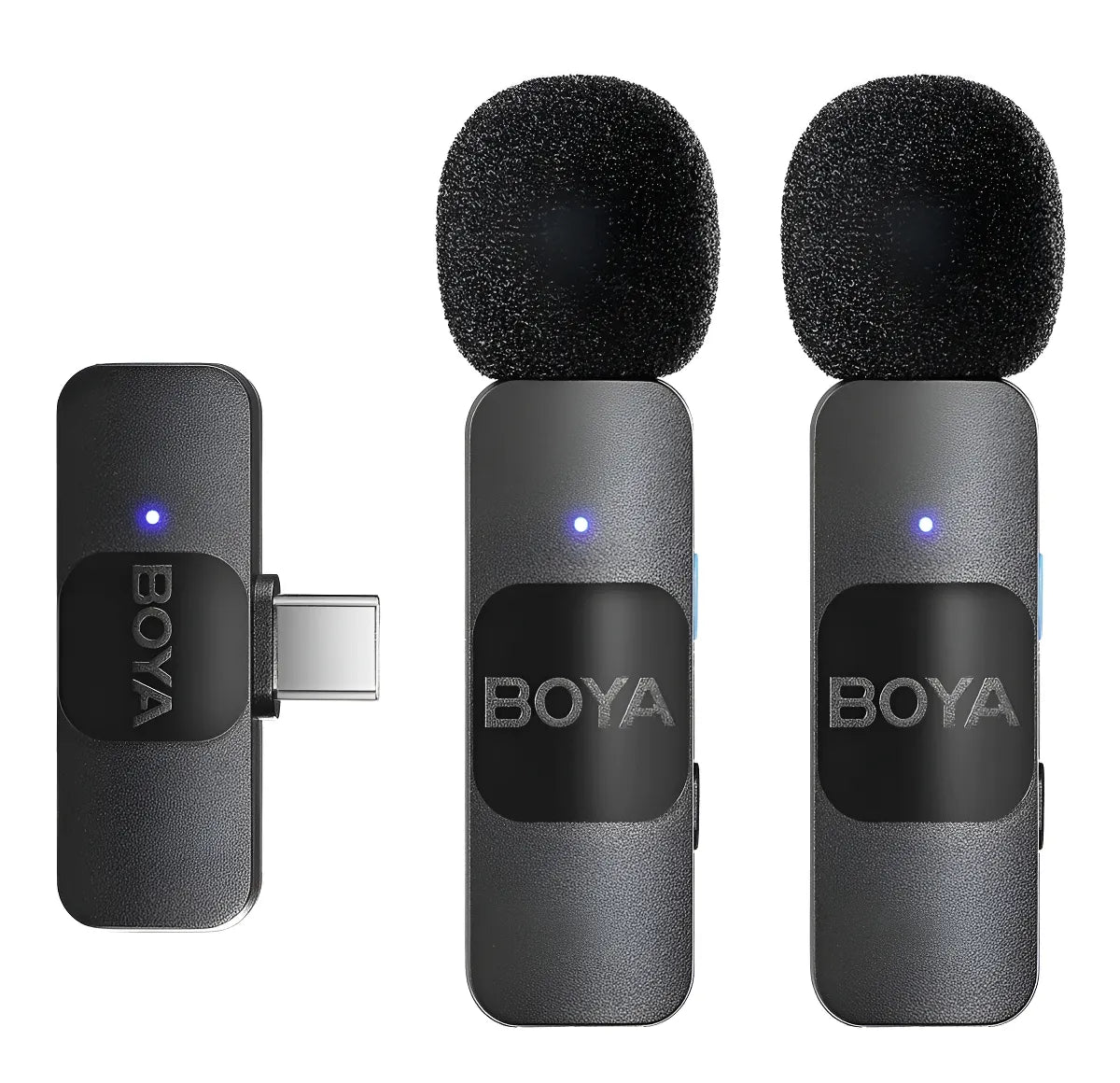 Sistema de micrófono inalámbrico Boya BY-v2 para iOS 2.4G con solapa, negro