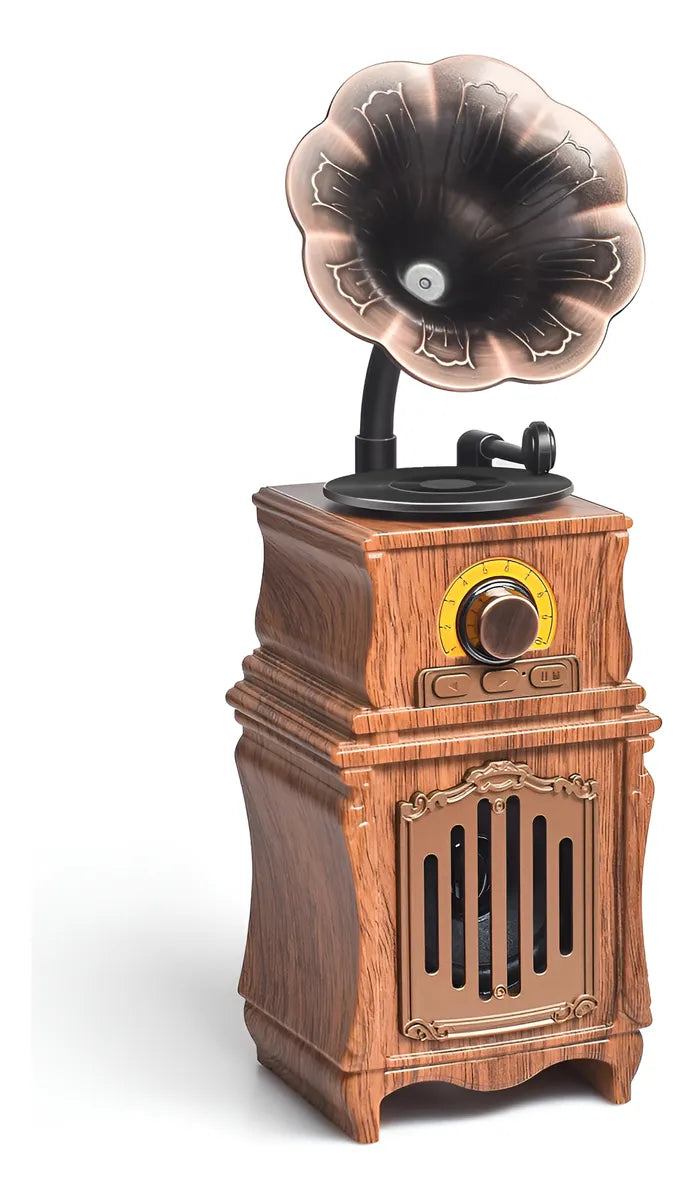 Radio Fm Altavoz Retro Antiguo Portatil Gran Sonido Madera