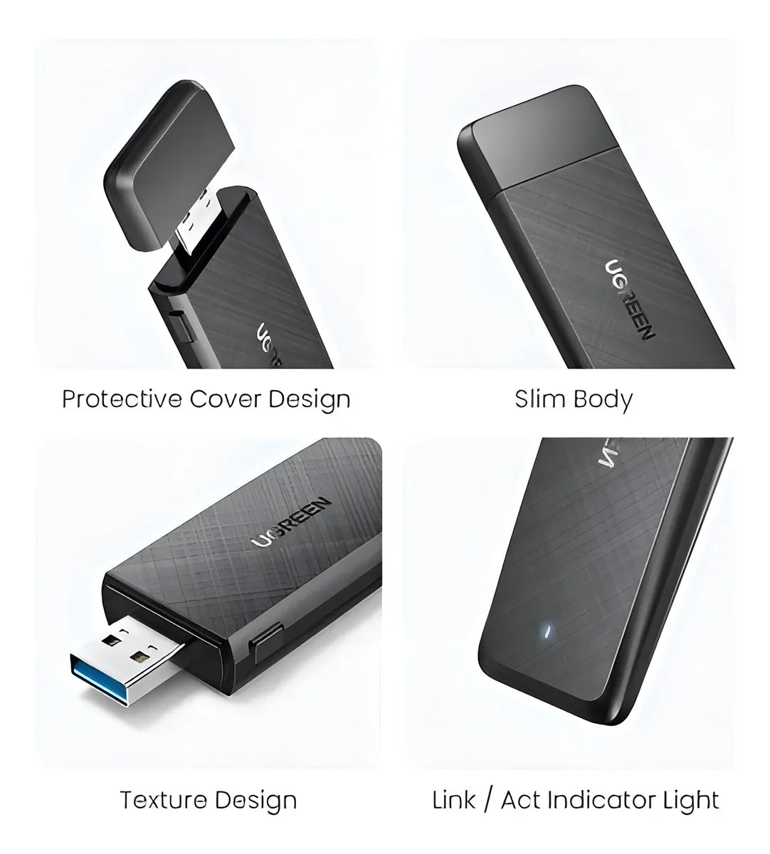 Adaptador Wifi USB 1300 Mbps inalámbrico de 5 GHz de doble banda Ugreen