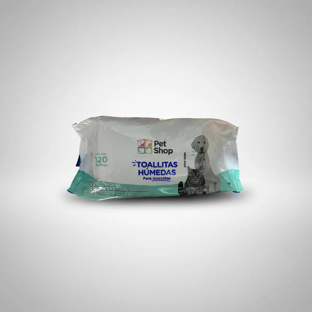 120 Pañitos Humedos Mascota Aloe Pet Shop Sin Irritacion No Aplica Unica