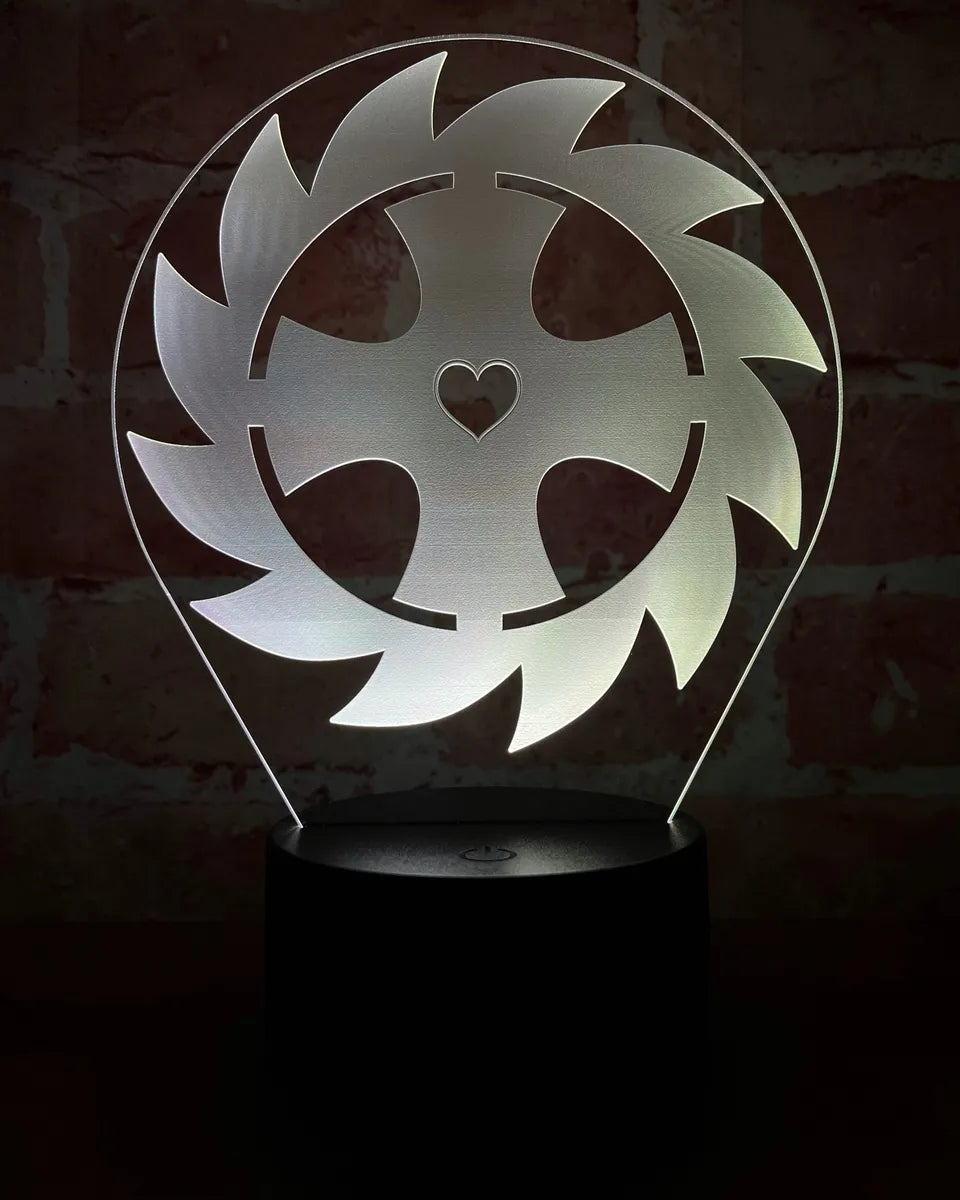 Lámpara De Noche Led Cruz Orlada Holograma Decoración Regalo Negra