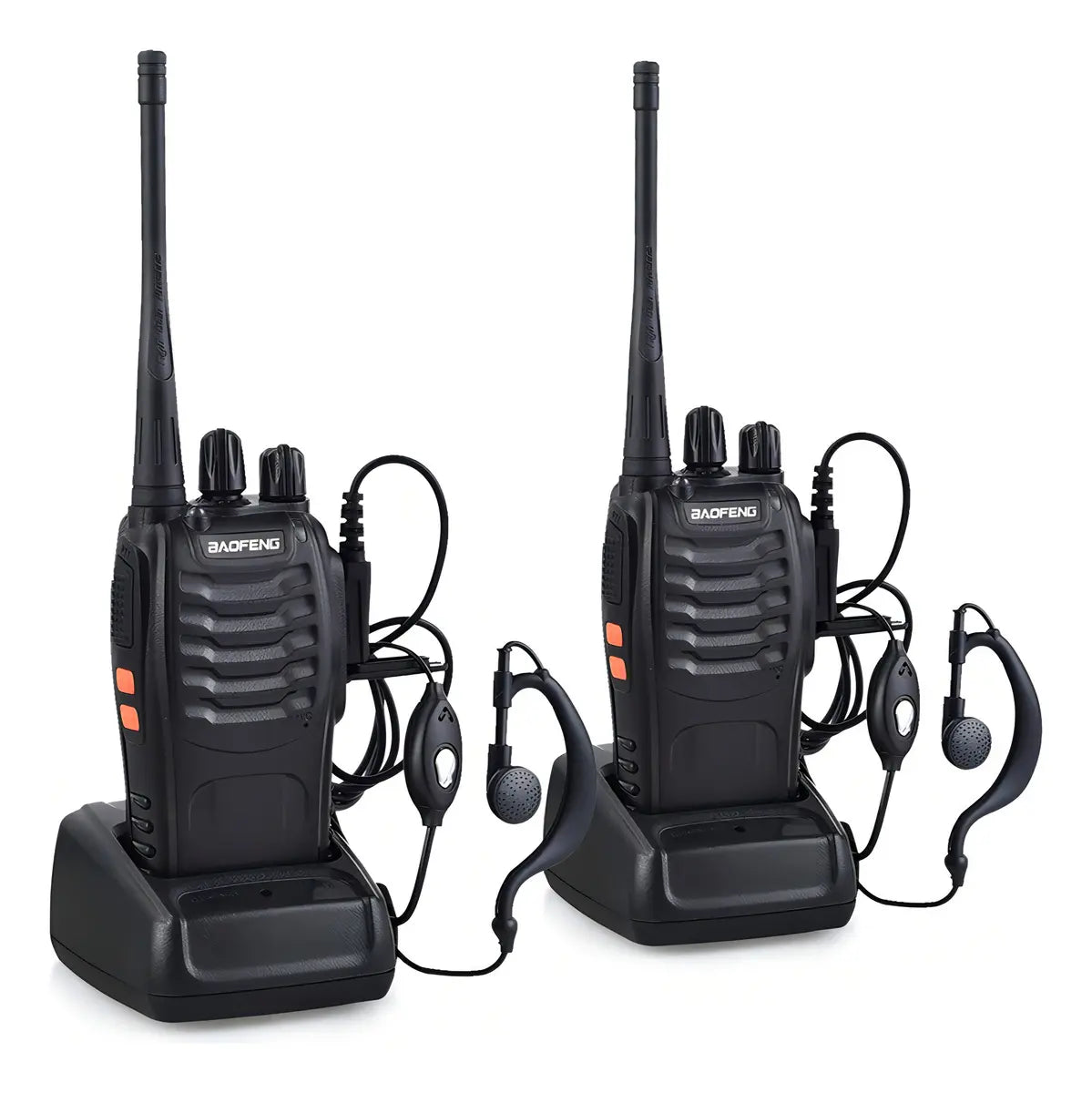 2 Pack Radios Walkie Talkie BF-888S Recargable,Con Manos Libres Color Negro Baofeng