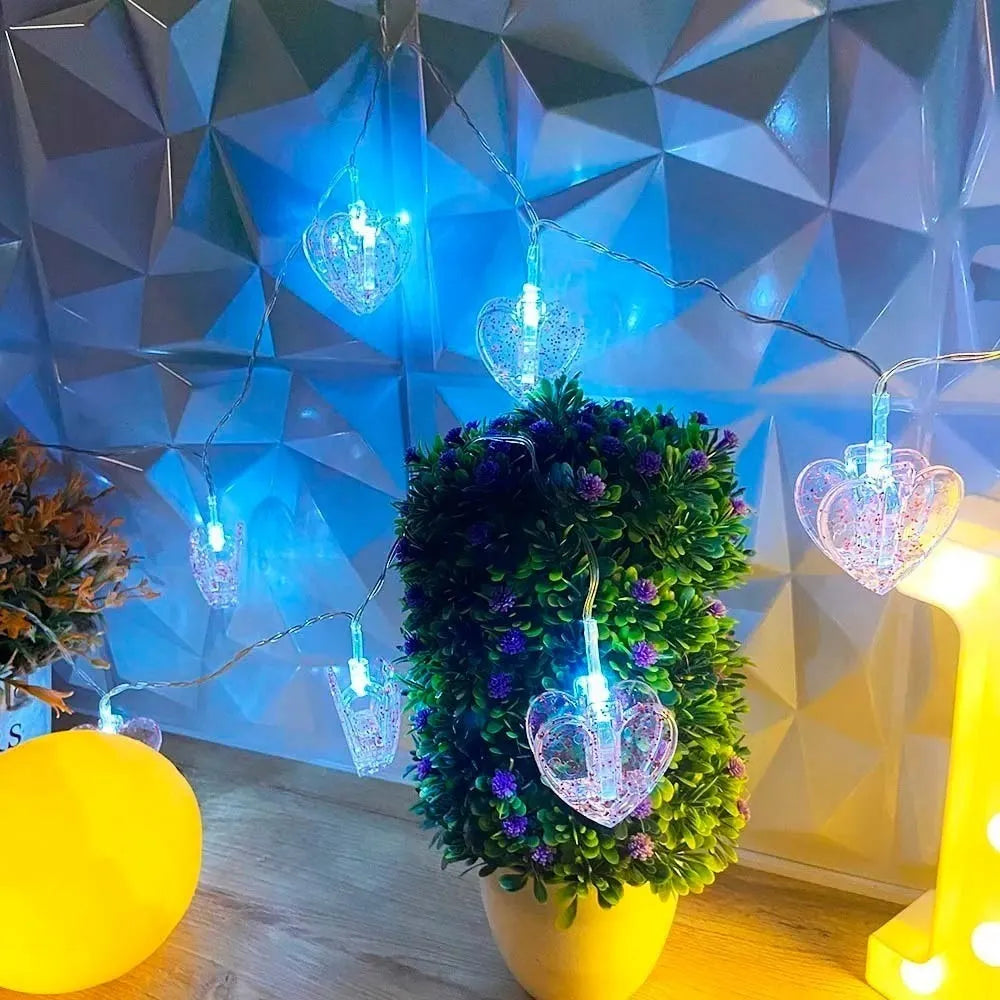 Luz Led Pinzas Fotos Instalación Corazones San Valentín 14