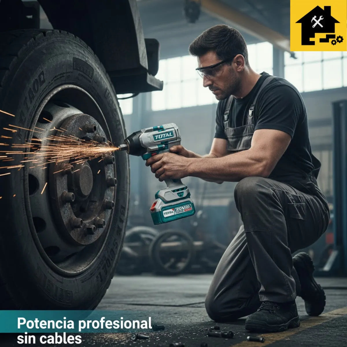 Pistola Llave De Impacto 1/2 850nm + 2 Bat + Cargador Total - Turquesa - 50 Hz/60 Hz