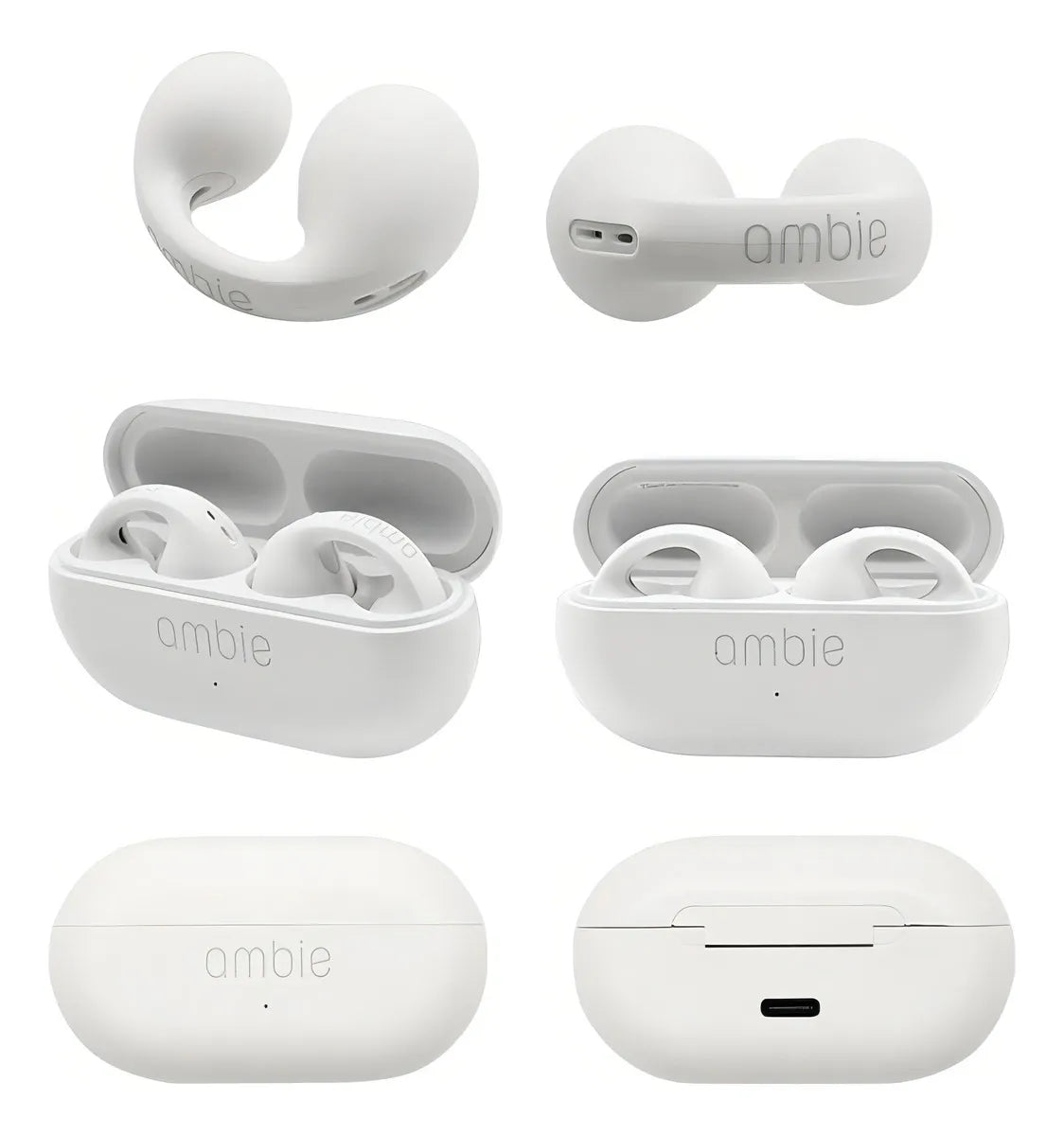 Auriculares Inalámbricos De Conducción Ósea Ambie Am-tw01 blanco