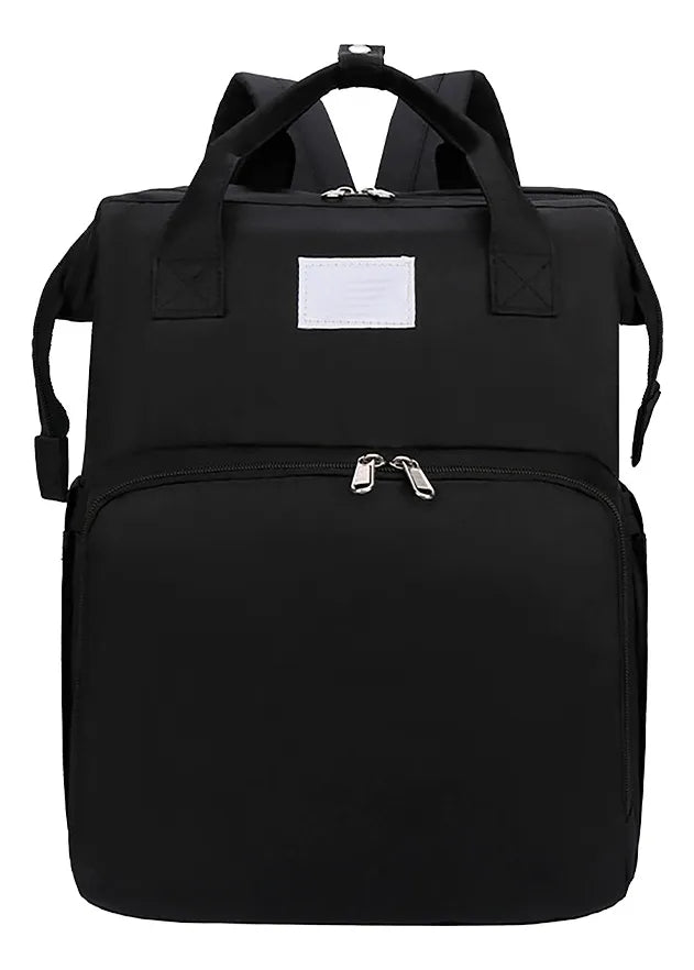 Pañalera Morral 3 En 1 Color Negro Cokibú Diseño De La Tela Oxford