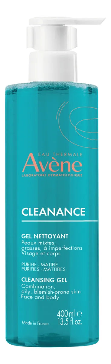 Avene Cleanance Gel Limpiador Anti-imperfecciones 400 Ml para piel mixta de día y noche