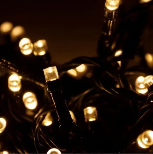 Luz Lineal Navidad Calida 16 Mts 200 Bombillos Cable Verde
