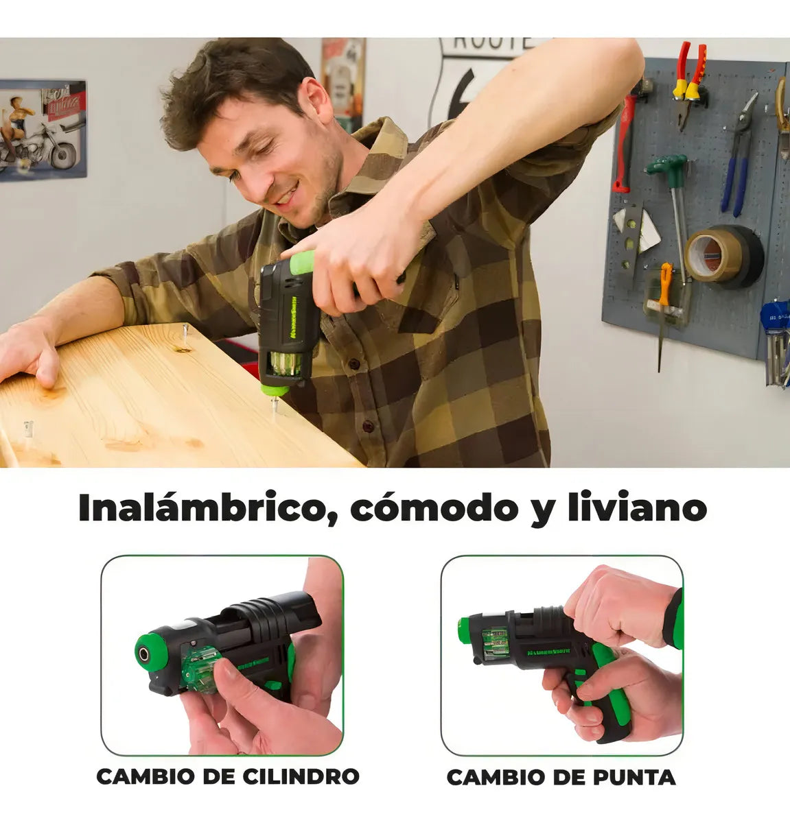 Taladro Destornillador Eléctrico E Inalámbrico Hammersmith Color Negro 100V 240V 6V
