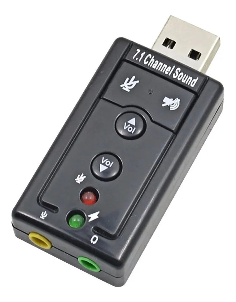 Adaptador Sonido Tarjeta De Audio 7.1 3d Usb Pc Canal Stereo