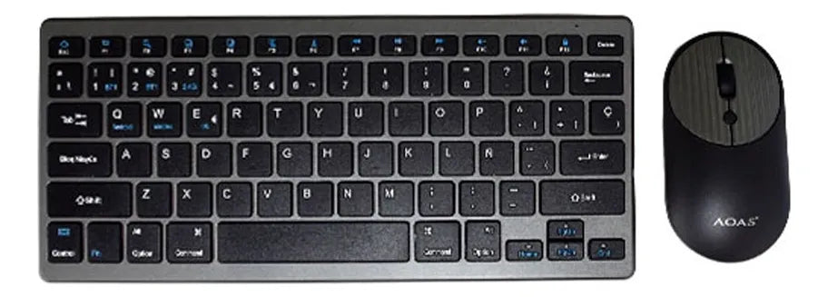 Kit De Teclado Y Mouse Inalámbrico De 2.4 Ghz Para Pc Tablet Mouse Gris Teclado Negro