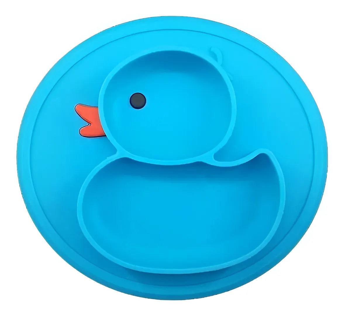 Plato Silicona Antideslizante Para Bebé Hydg-1 Color Azul Pato