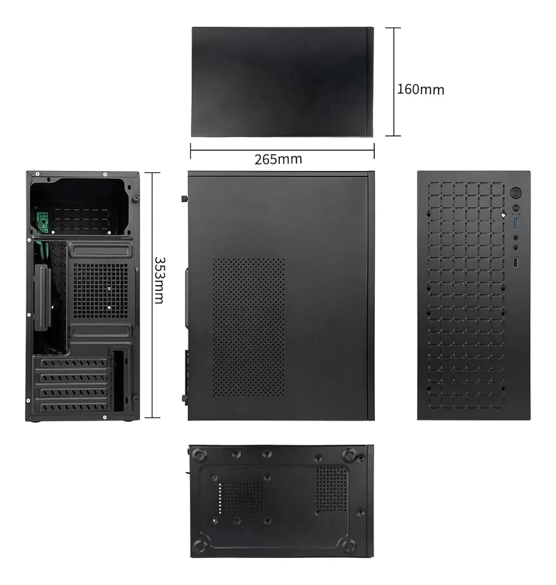 Caja Pc Microatx Negra Compacta Usb 3.0 Hdd 3.5