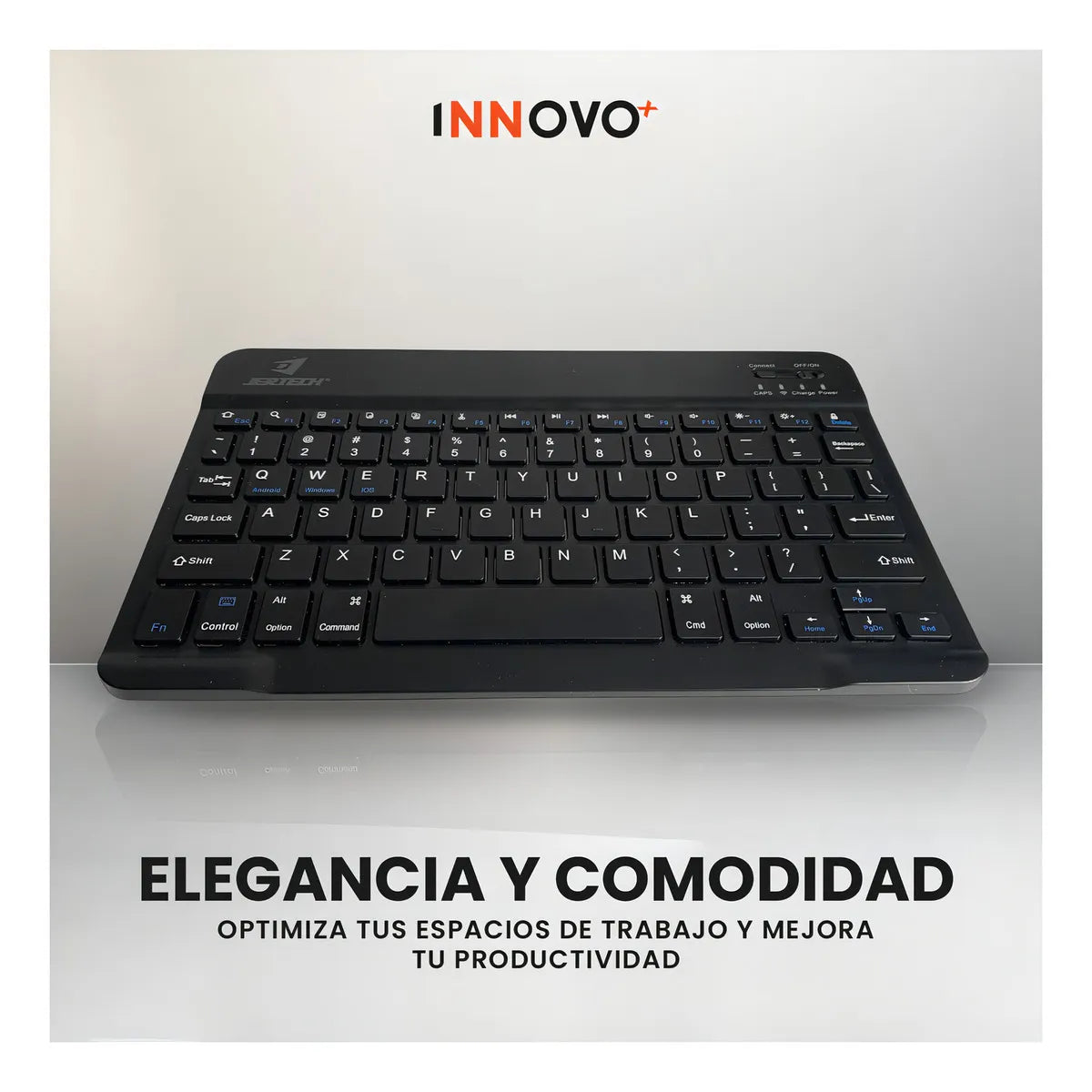 Teclado Inalambrico 3 En 1 Jertech Inn Receptor Usb Mouse Soporte Tablet O Celular Portatil