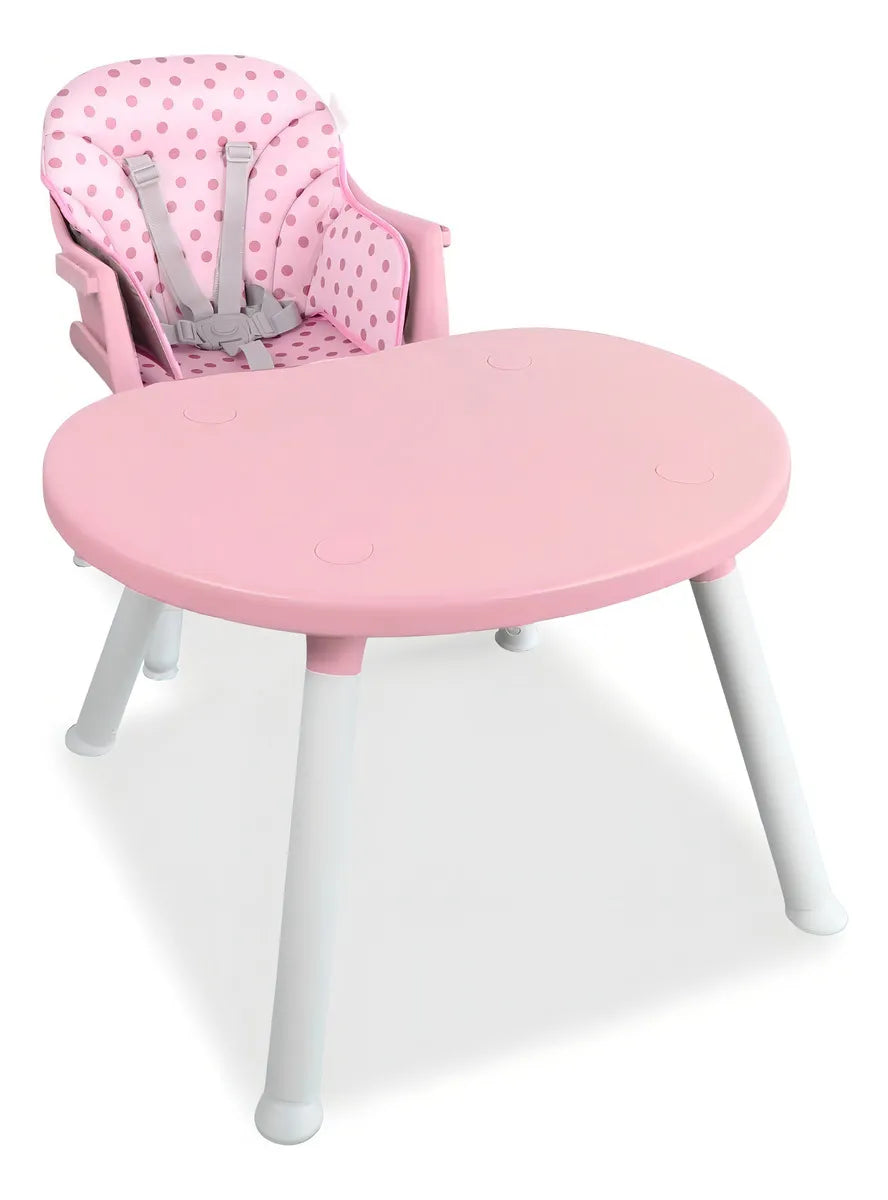 Silla Comedor Bebe 2 En 1 BEBESIT Comedor Escritorio con alcolchado Color Rosado