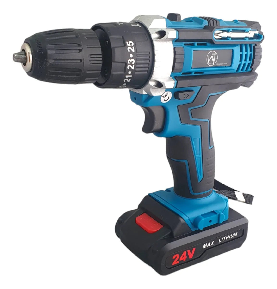 Taladro Percutor Inalambrico Wt Mandril 3/8 Color Azul Frecuencia 60