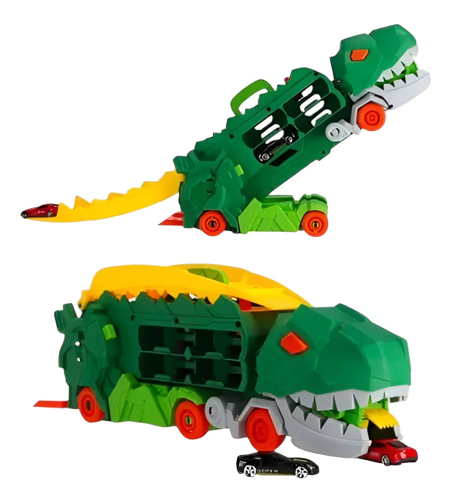 Transportador Dinosaurio T-Rex DINOTRACK 2 en 1 Verde Lima Escala 1:64