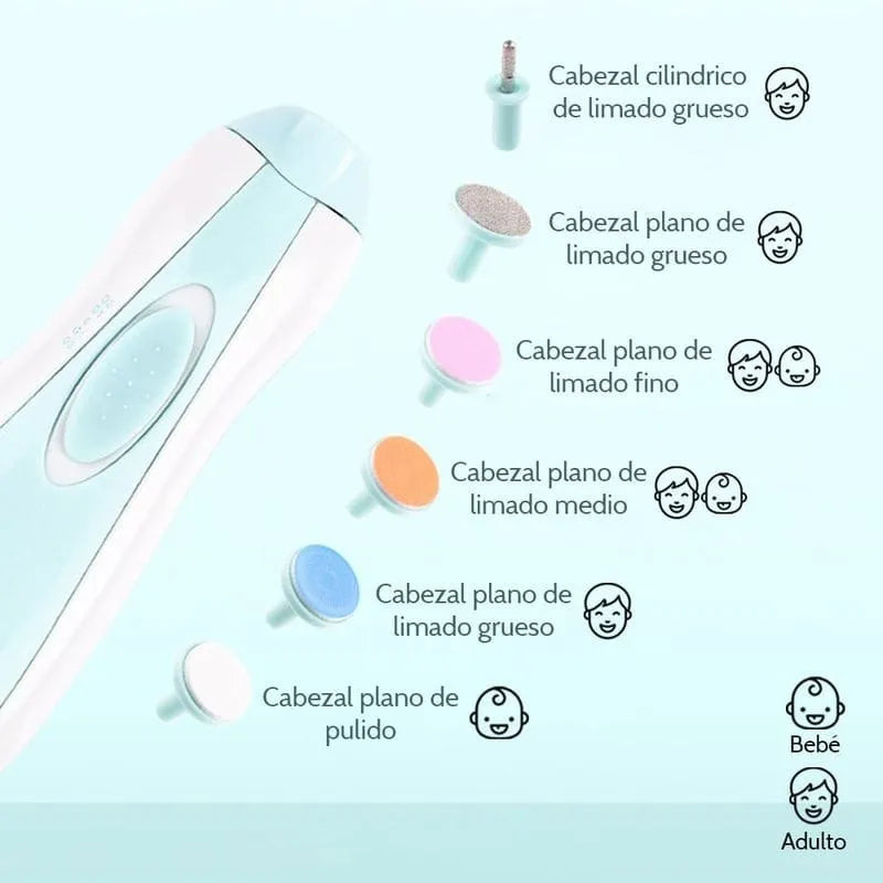 Lima De Uñas Para Bebes Con Lijas Intercambiables Azul Y Rosado