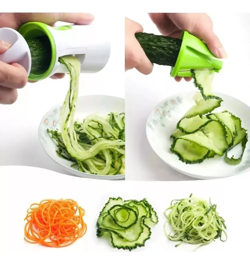 Rebanador Verduras 3 En 1 Rallador Cortador Rebanador Blanco Con Verde