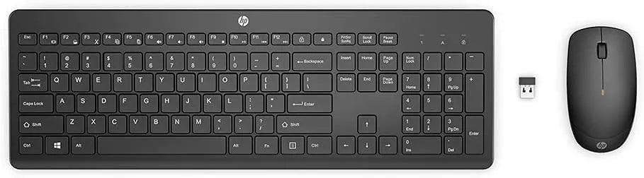 Teclado y ratón inalámbricos silenciosos marca HP combo modelo hp 230, teclado español y mouse color negro