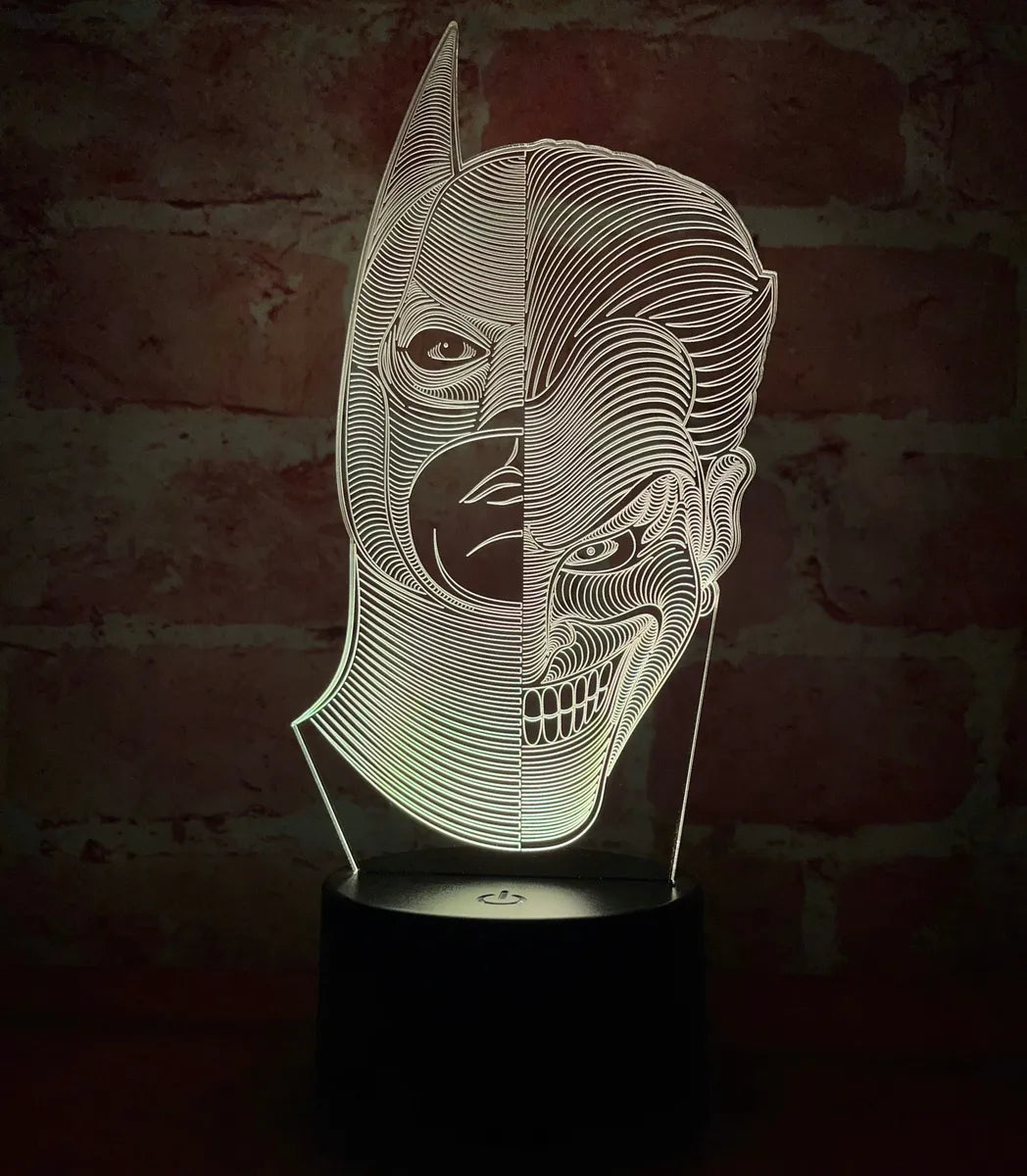 Lámpara Led Batman Guasón Joker Holograma Decoración Regalo Negra