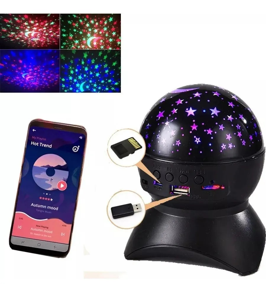 Parlante Bluetooth Portátil Lámpara Luces Colores Led Usb Tf