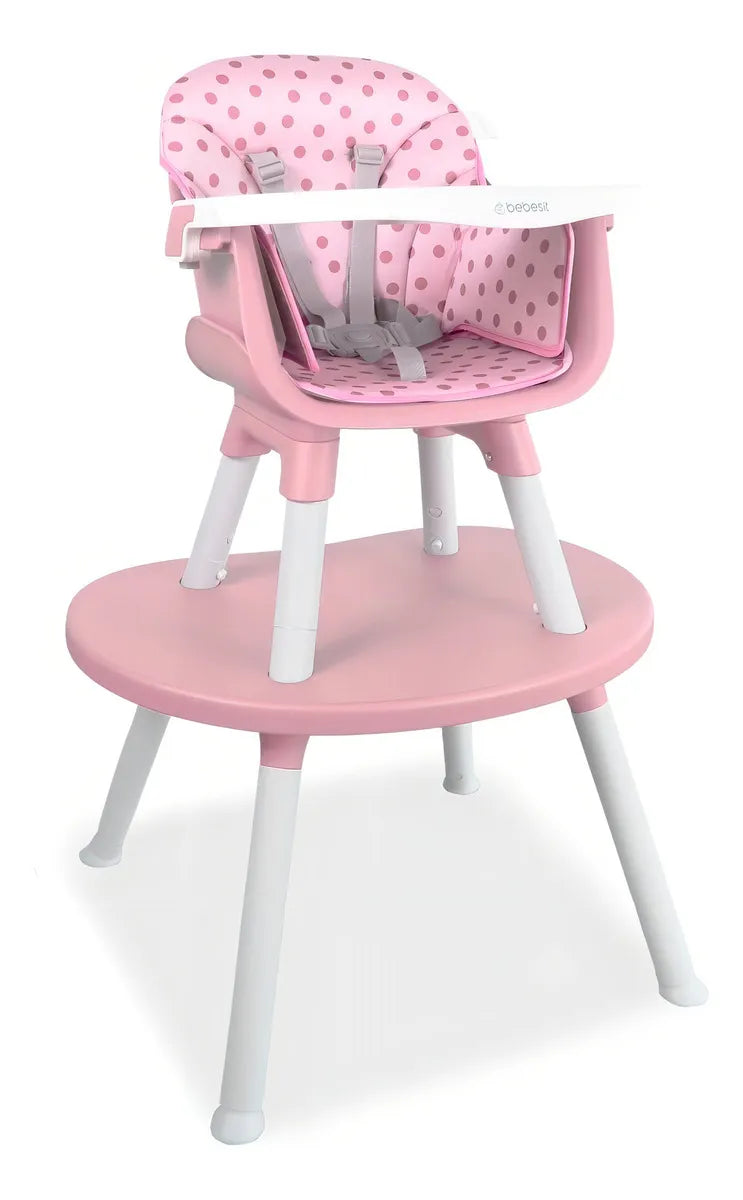 Silla Comedor Bebe 2 En 1 BEBESIT Comedor Escritorio con alcolchado Color Rosado
