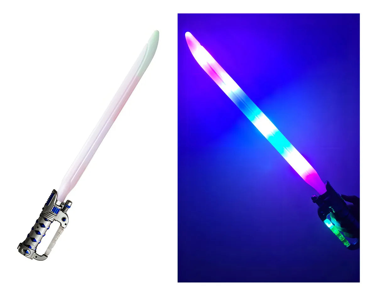 Espada Luz Laser Turelojs Con Sonido Y Luz Gris 64cm Plástico ABS