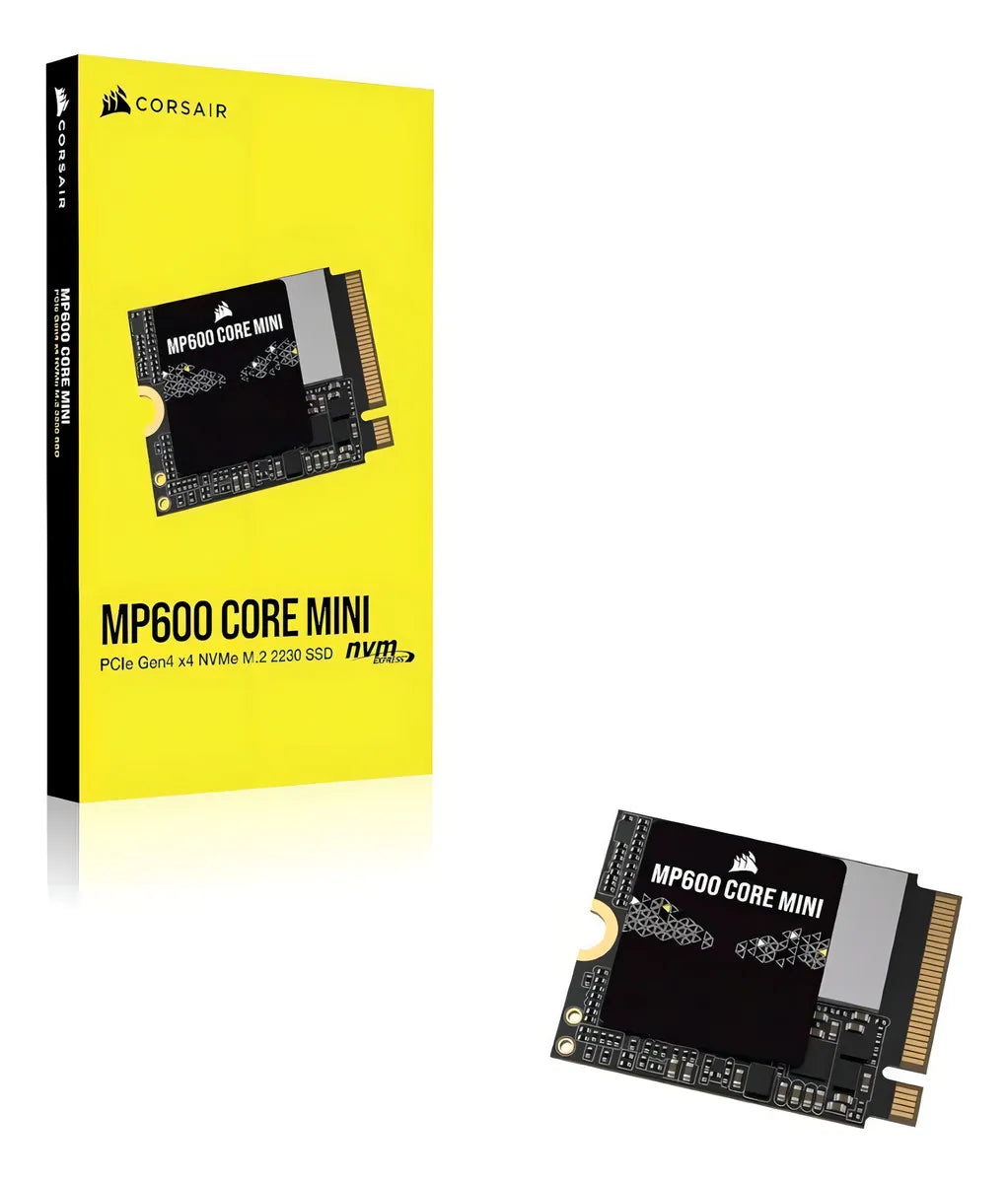 Corsair Mp600 Mini Pro 2 TB Nvme Pcie X4 Gen4 SSD 2 M.2 2230 SSD de hasta 5000 MB/s de lectura, escritura secuencial máxima de hasta 3800 Mbps CSSD-F2000 Gbmp600 Color negro
