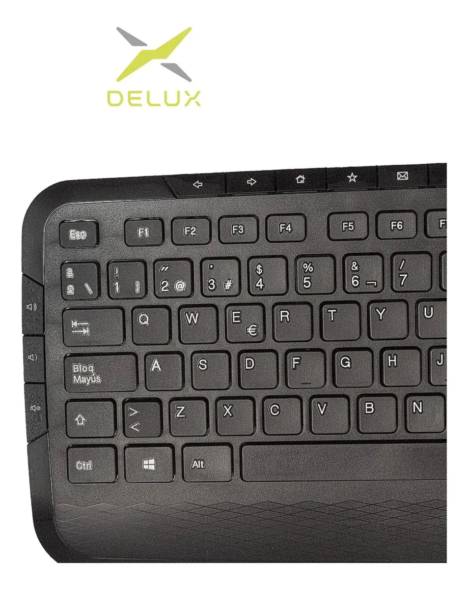 Combo Delux Teclado Slim Multimedia + Mouse + Pad Mouse S Mouse Negro Teclado Negro