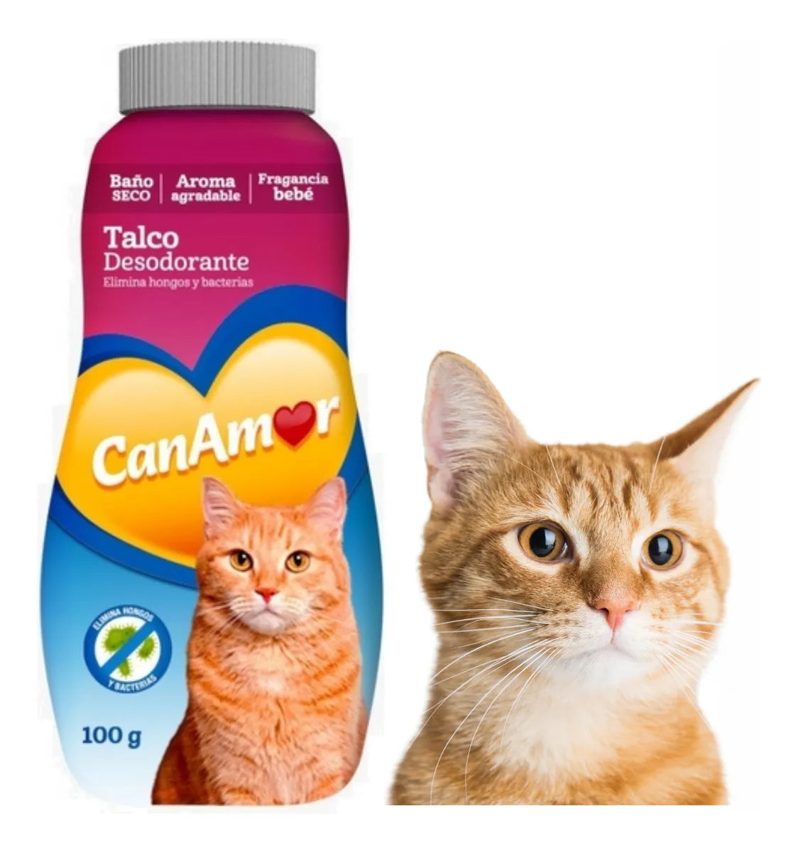 Talco Canamor Baño Seco Gatos 100g Y A Bebé