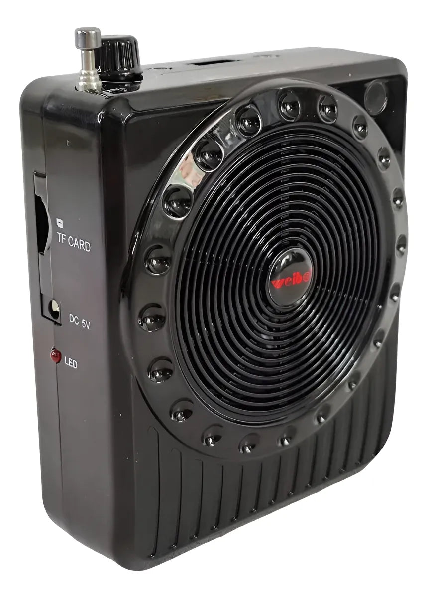 Parlante Portátil Micrófono Amplificador Bluetooth Radio Sd Rojo