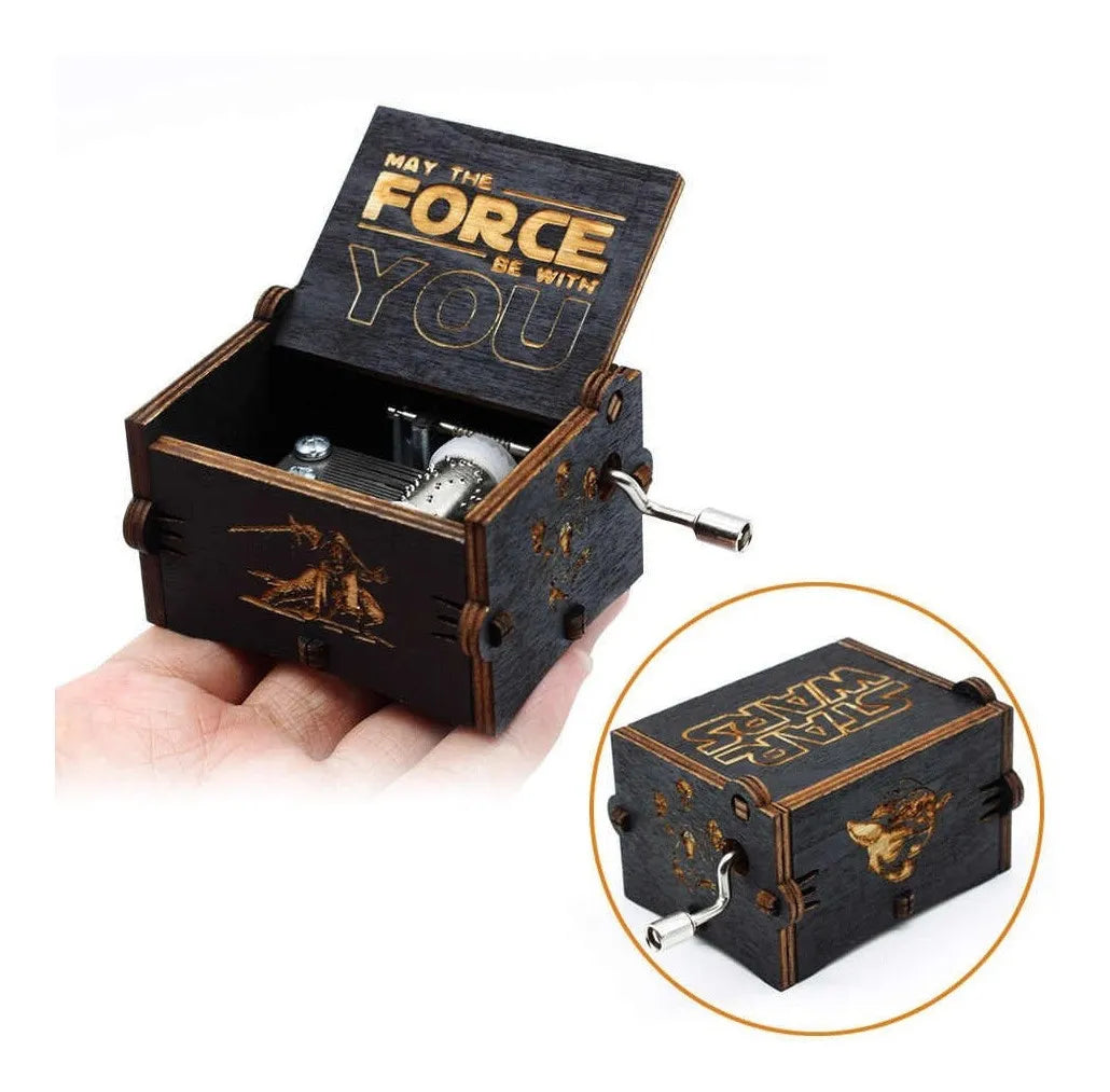 Caja Musical - Star Wars Madera Negra Regalo Fans Negro