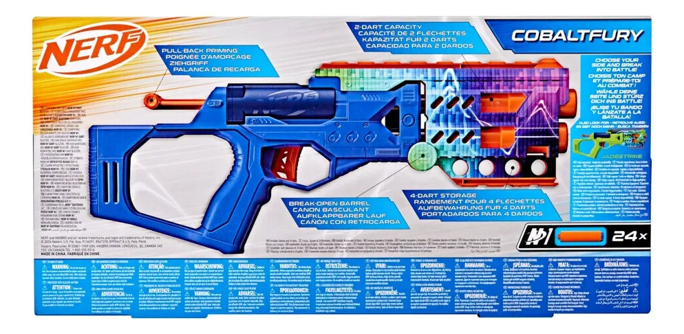 Lanzador Nerf N Series Cobaltfury 24 Dardos Color Multicolor