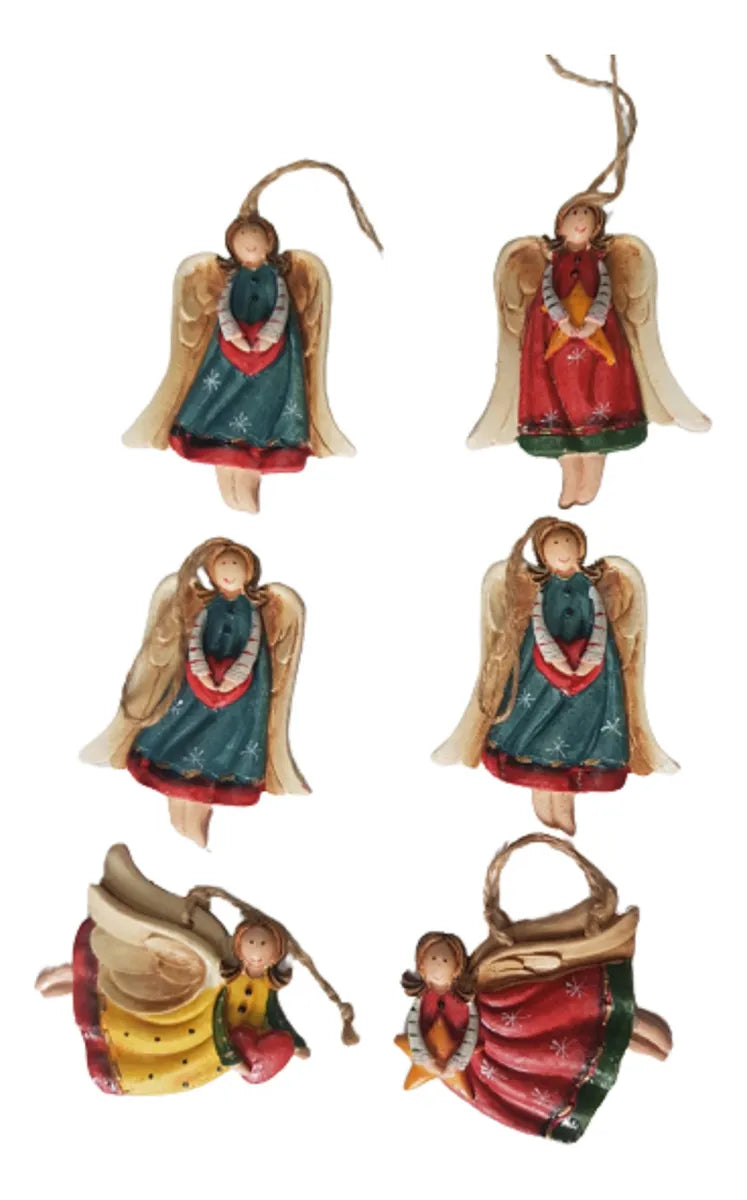 Angeles Colgantes Para Arbol De Navidad X 6 Unidades
