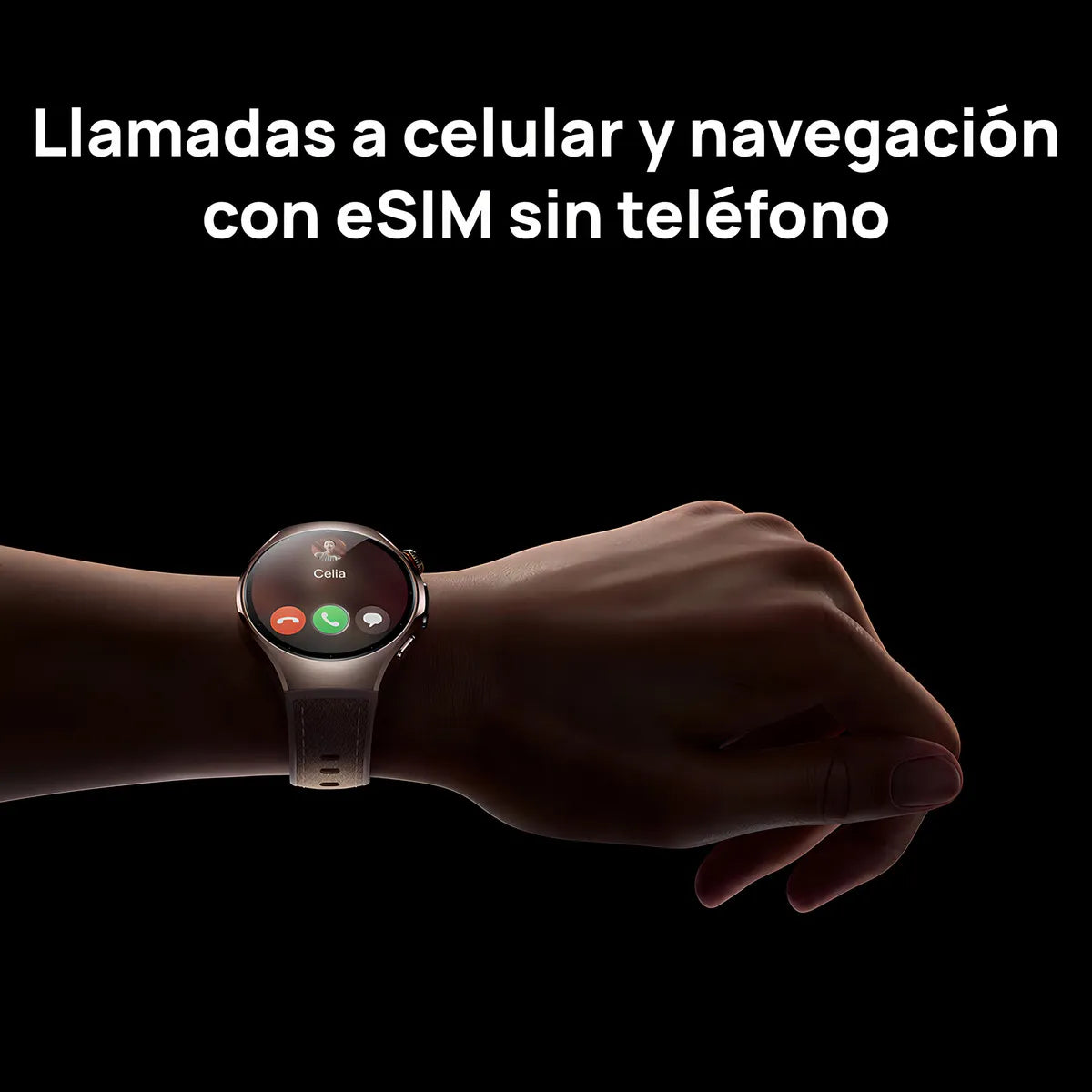 Smartwatch Huawei Watch 5 42mm Beige Esim, Gps, Wifi Bisel Negro Diseño de la malla Compuesto